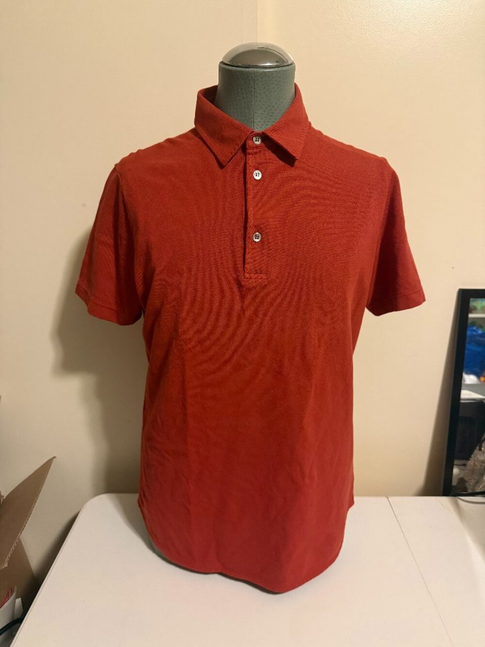 Loro Piana mens polo shirt rust color size small